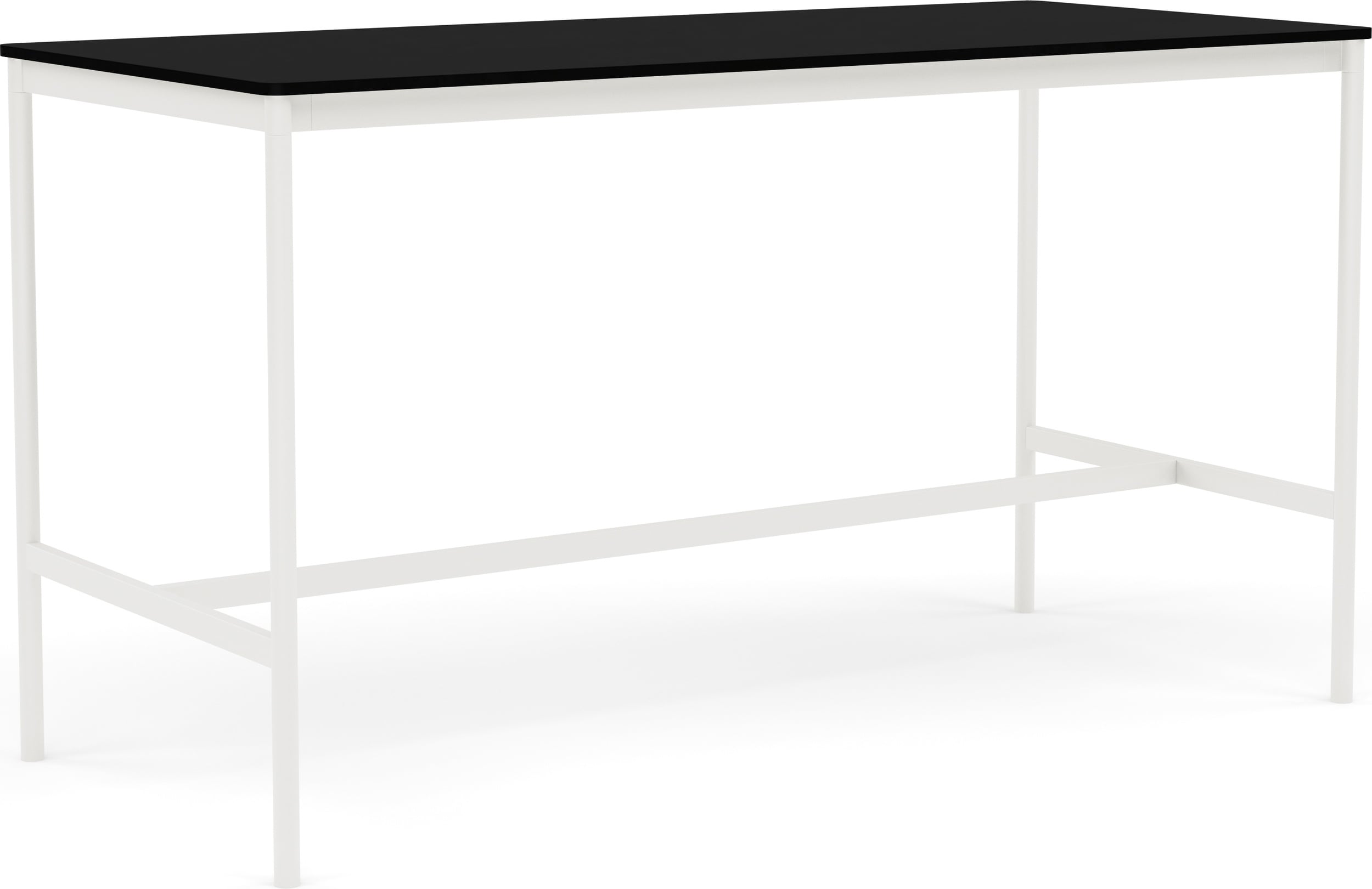 Stół Base 190 x 85 x 105 cm czarny z laminowanym blatem z ABS i białą ramą