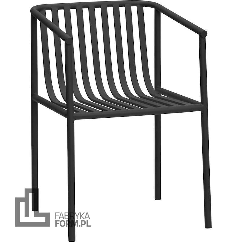 Krzesło ogrodowe Hübsch czarne żelazne