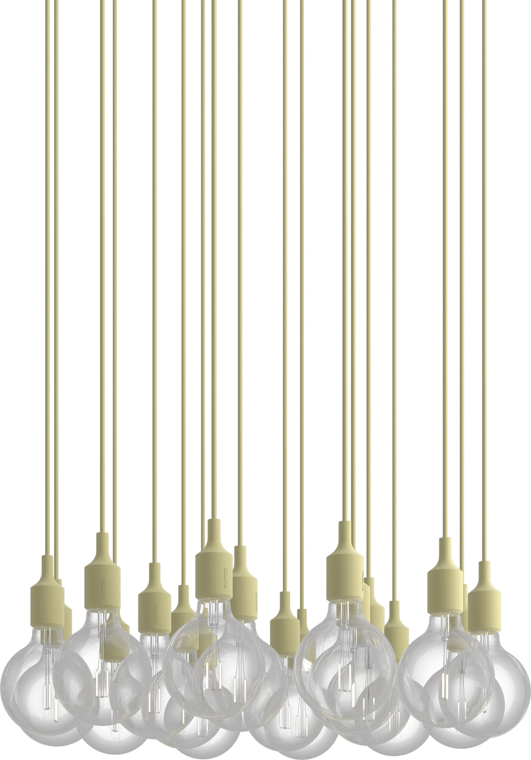 Lampa wisząca E27 18-punktowa beżowo-zielona