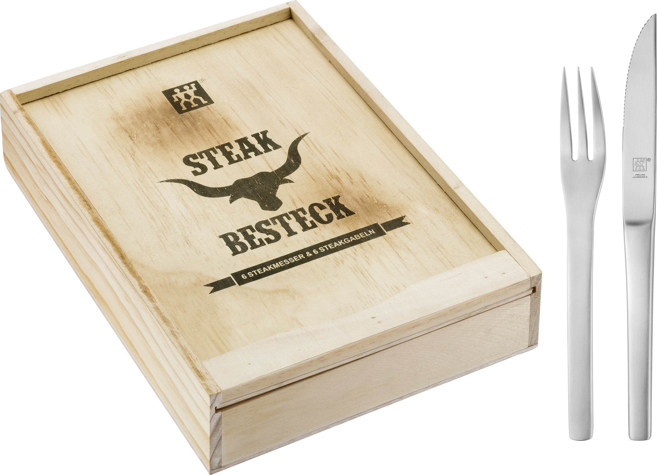 Sztućce do steków Specials w drewnianym etui 12 el.