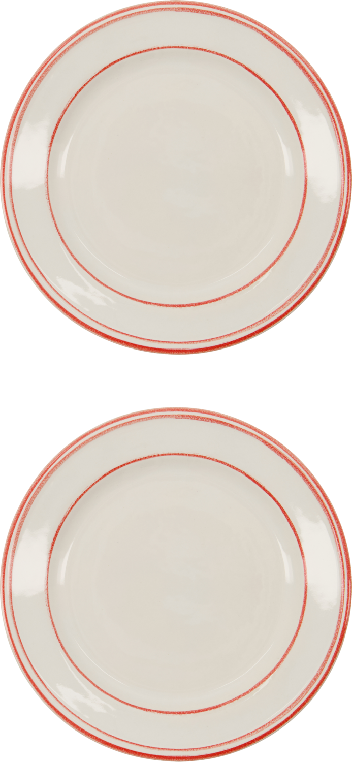 Talerze obiadowe NVBistro 21 cm biało-czerwone 2 szt.