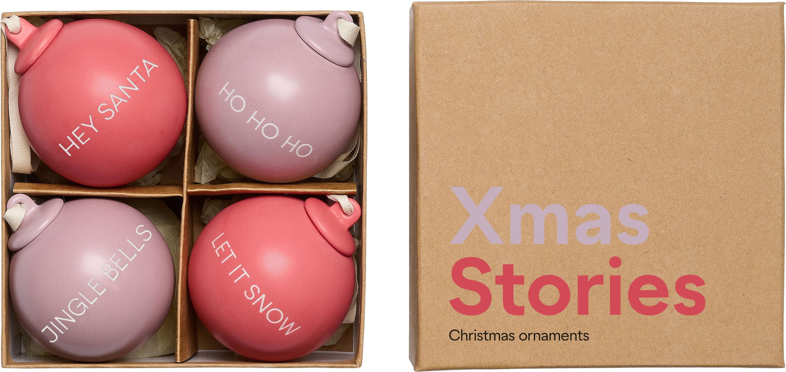 Bombki Xmas Stories 6 cm lawendowe i różane 4 szt.