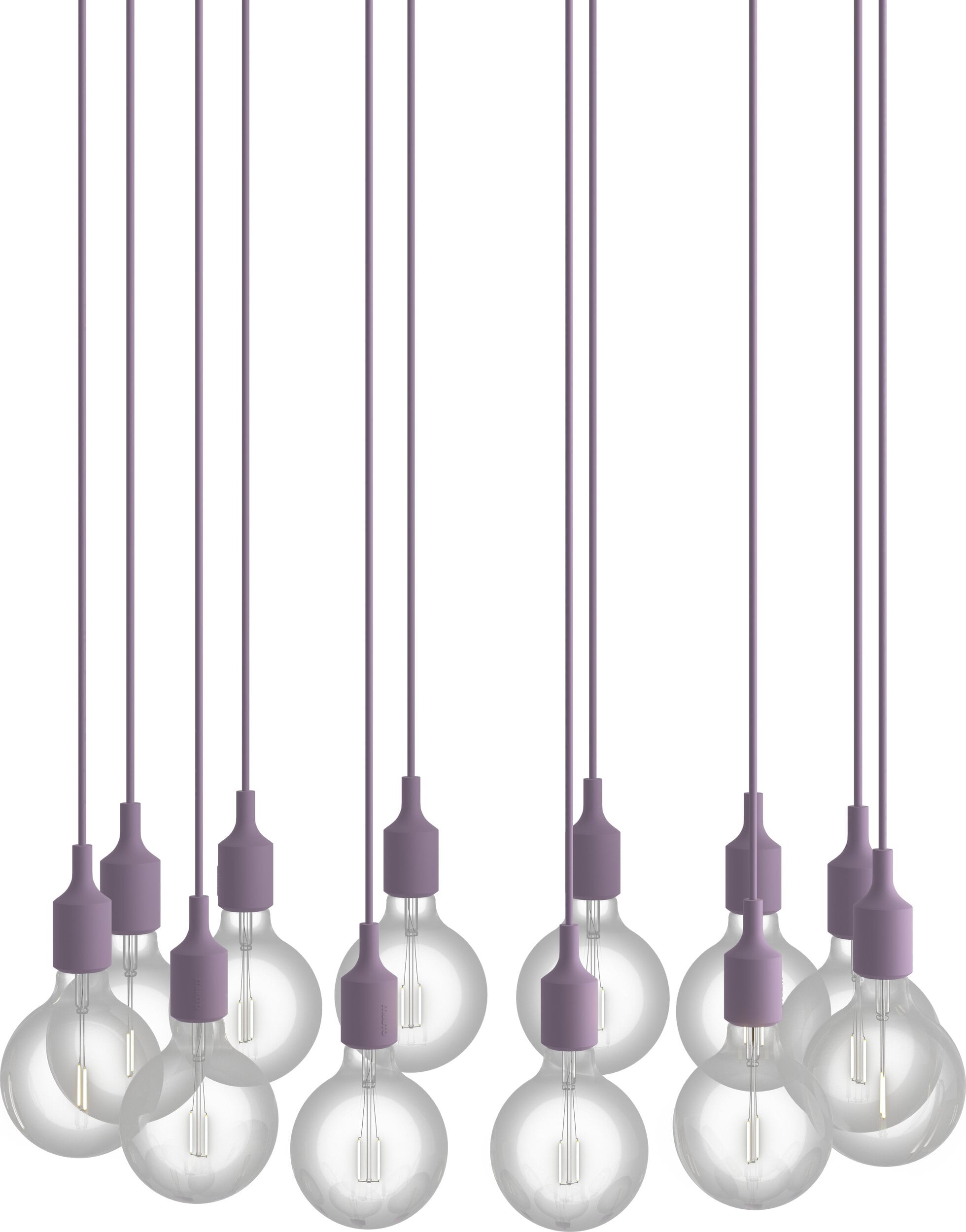 Lampa wisząca E27 12-punktowa liliowa
