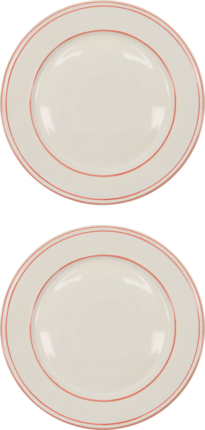 Talerze obiadowe NVBistro 27 cm biało-czerwone 2 szt.