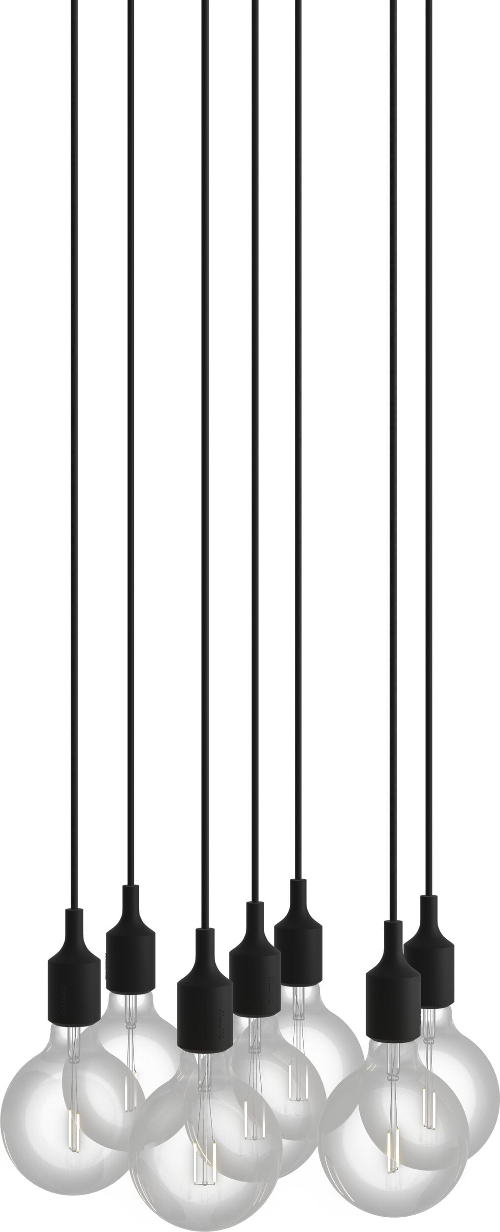 Lampa wisząca E27 7-punktowa czarna