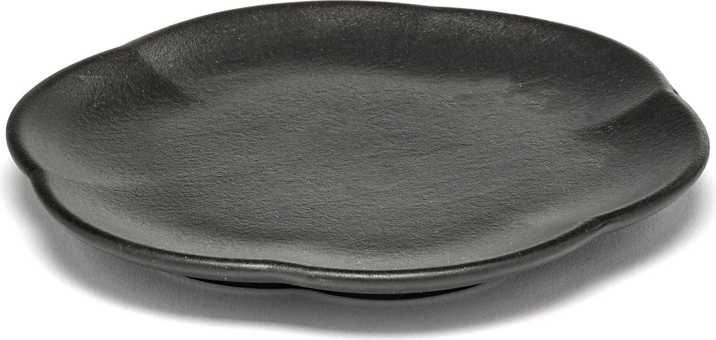 Talerze na przekąski Inku Ribbed 13 9 cm czarne 4 szt.