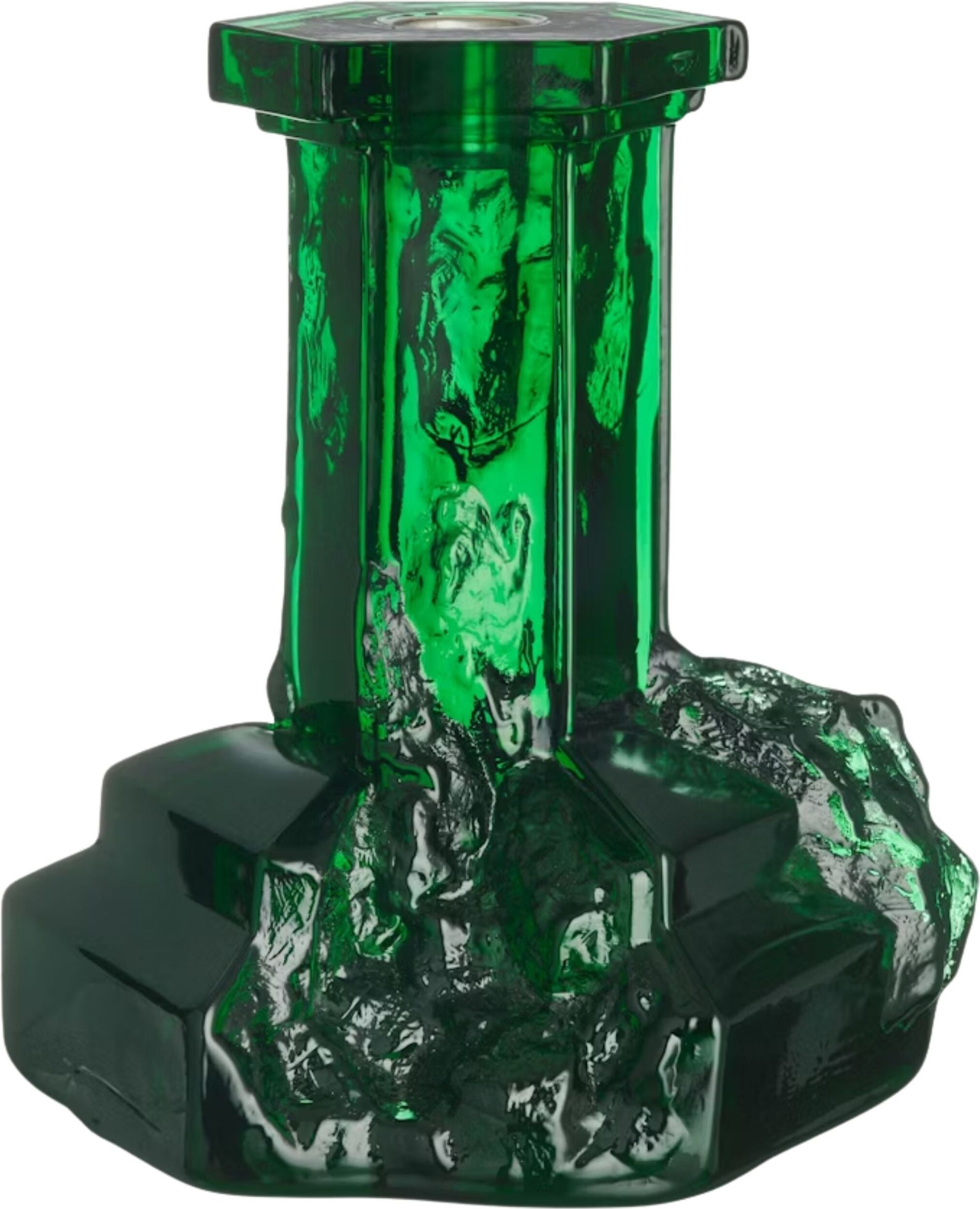 Świecznik na klasyczną świecę Rocky Baroque 17 5 cm zieleń emerald