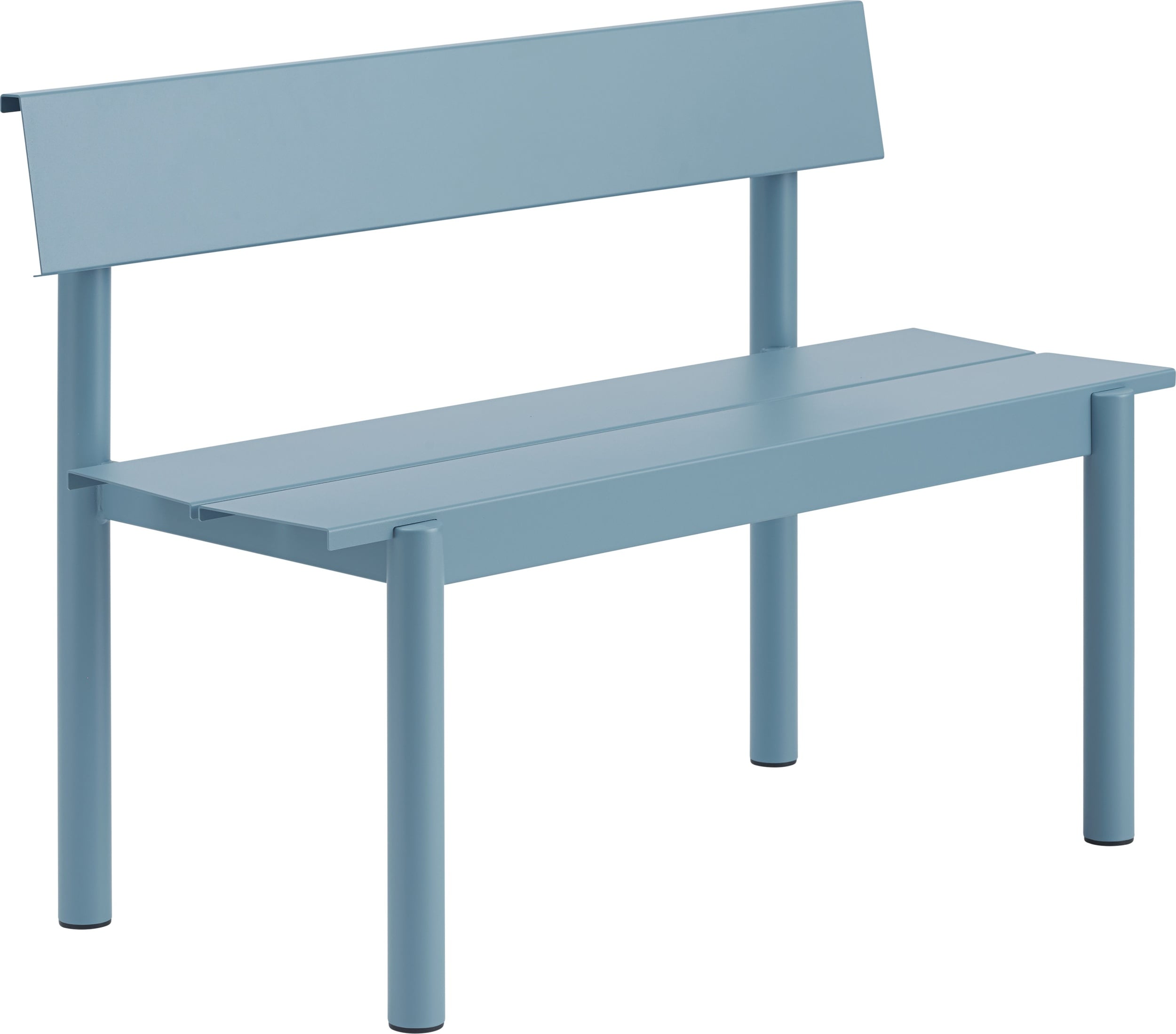 Ławka ogrodowa z oparciem Linear Steel 110 cm jasnoniebieska