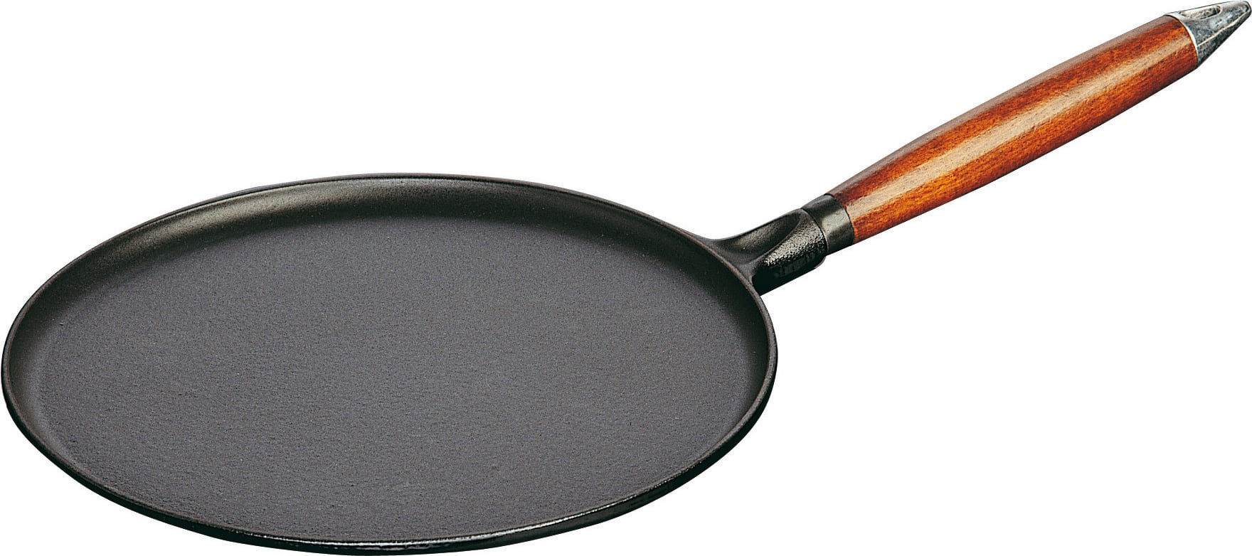 Patelnia do naleśników Staub 28 cm z drewnianym uchwytem