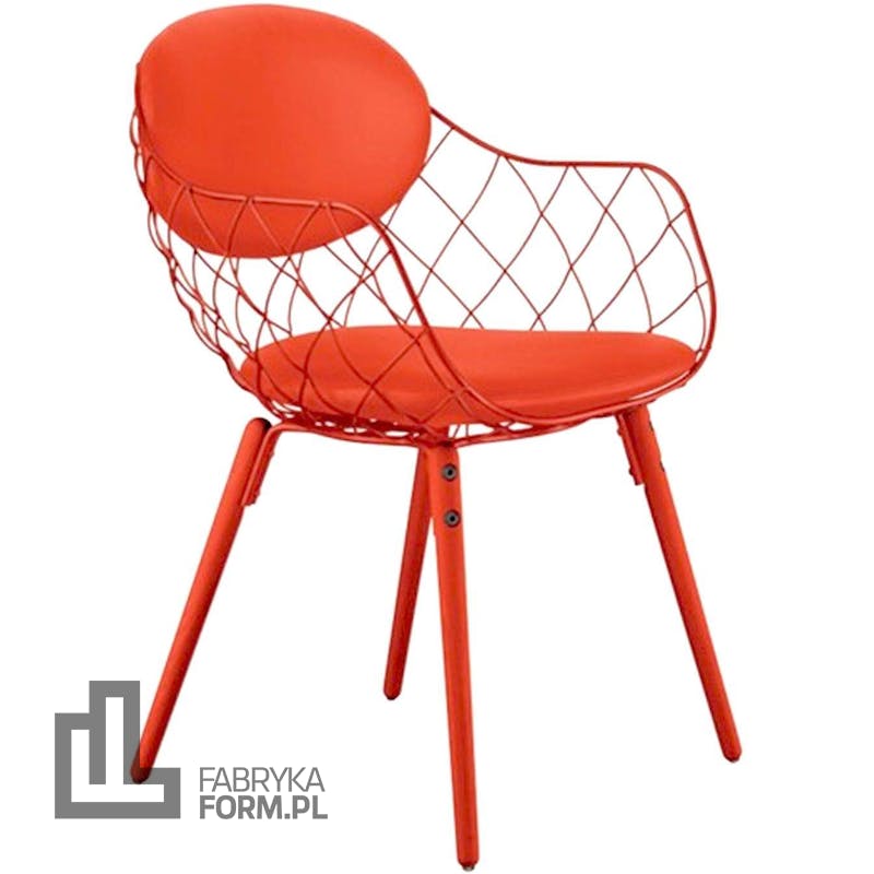Krzesło Pina czerwone, materiał Steelcut 2, nogi czerwone