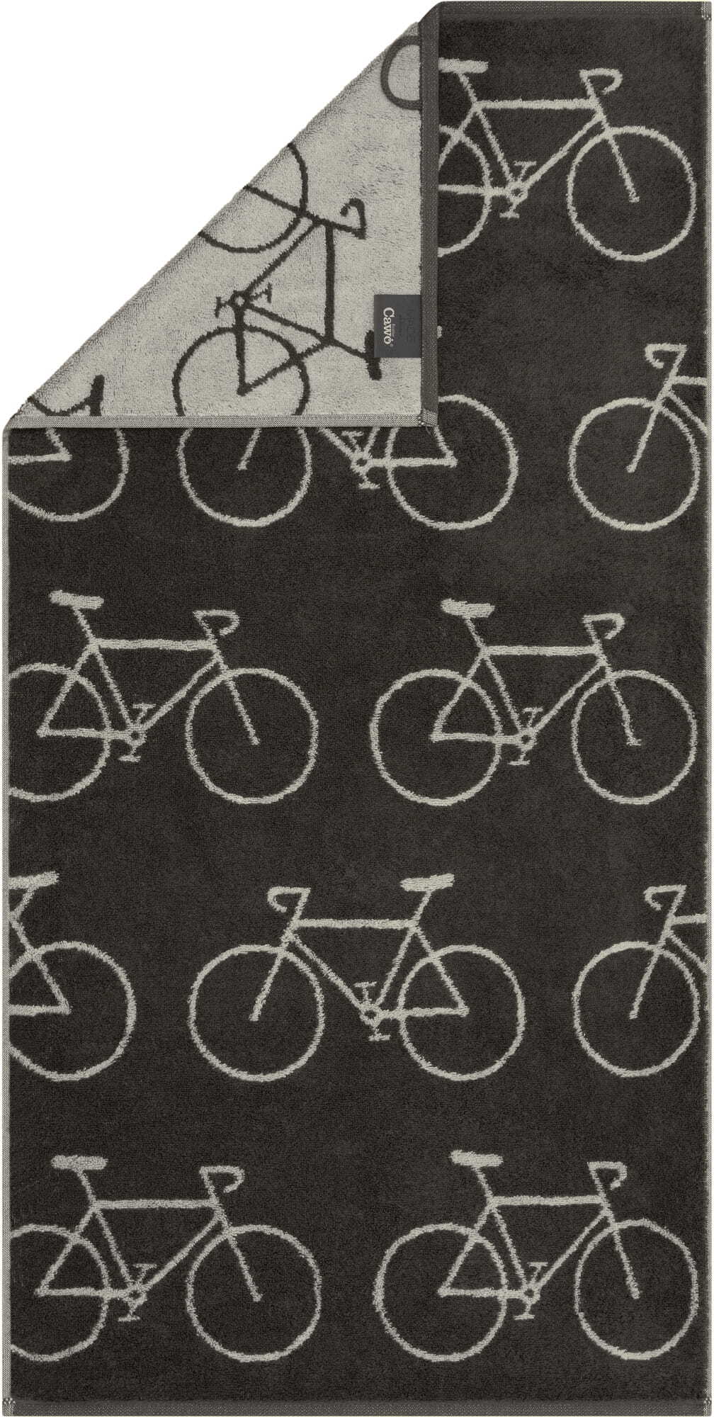 Ręcznik kąpielowy Velo w rowery allover 70 x 140 cm ciemnoszary