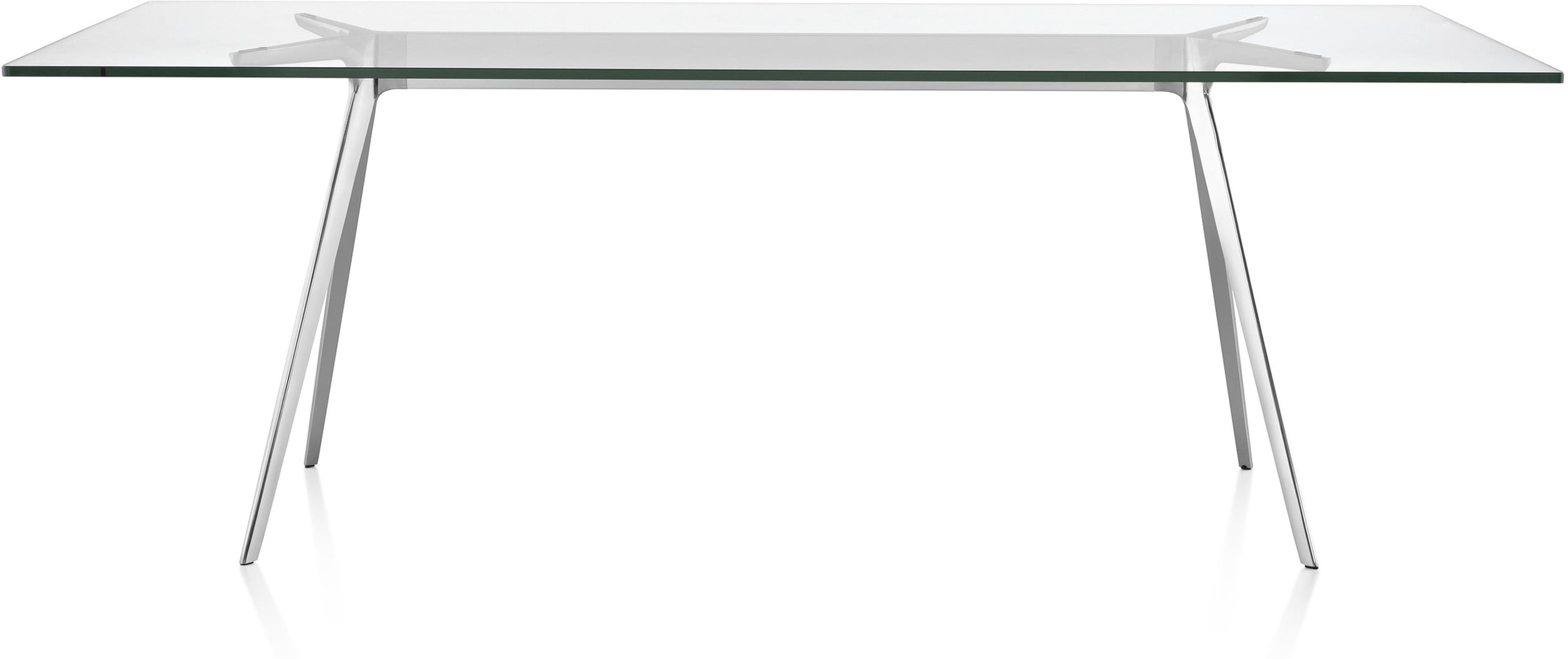Stół Baguette 160 cm blat szklany rama polerowana