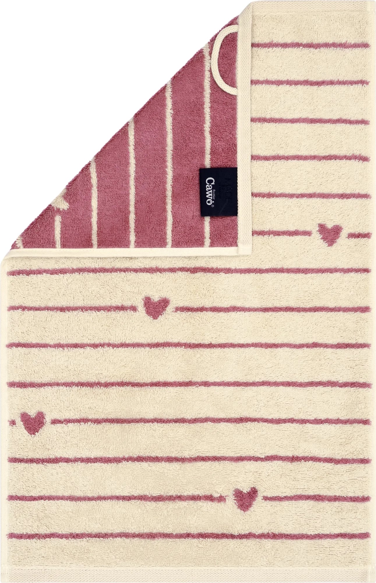 Ręcznik Lines&Hearts 30 x 50 cm różowy