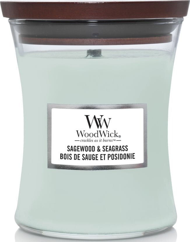 Świeca Core WoodWick Sagewood & Seagrass średnia