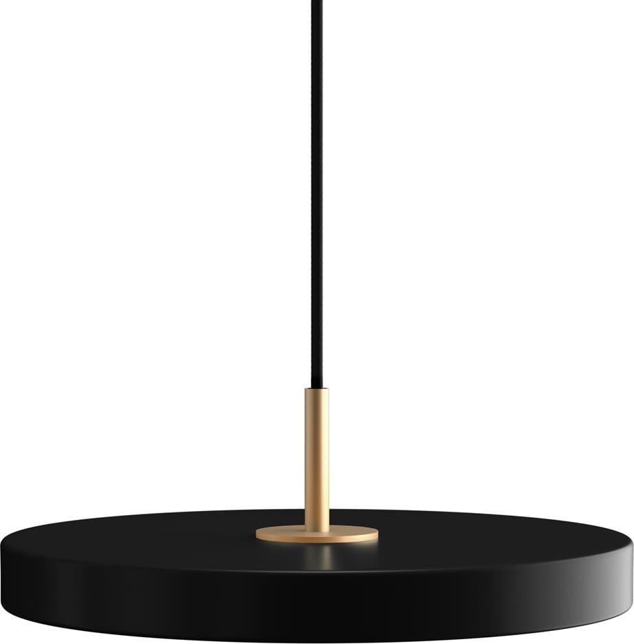 Lampa wisząca Asteria Mini czarna ze złotym mocowaniem