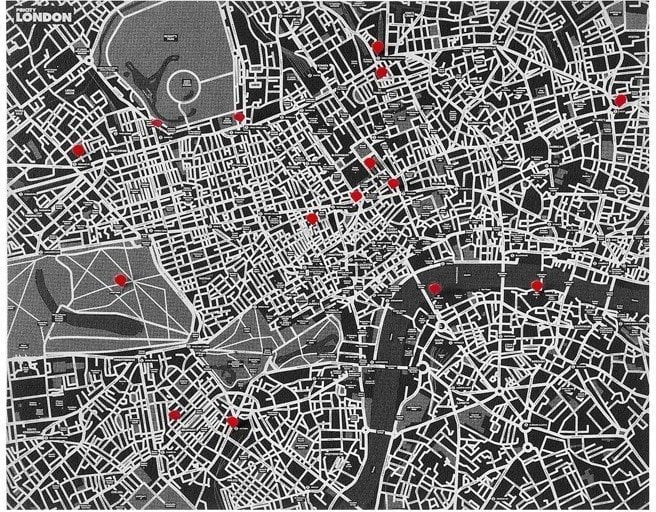 Dekoracja ścienna Pin City Londyn czarna