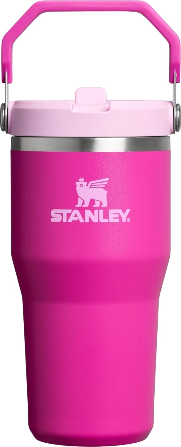 Kubek termiczny z uchwytem i słomką IceFlow Violet Blossom 590 ml