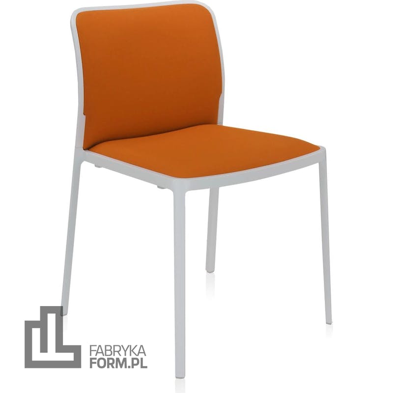 Krzesło Audrey Soft pomarańczowe z białą ramą