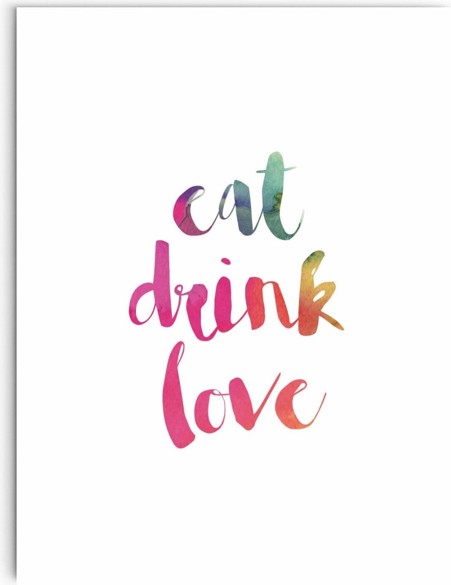 Plakat typograficzny Eat Drink Love 40 x 50 cm