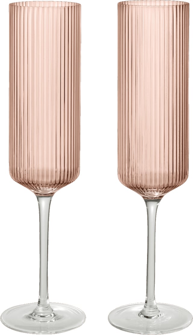 Kieliszki do szampana Ripple Flutes różowe 2 szt.