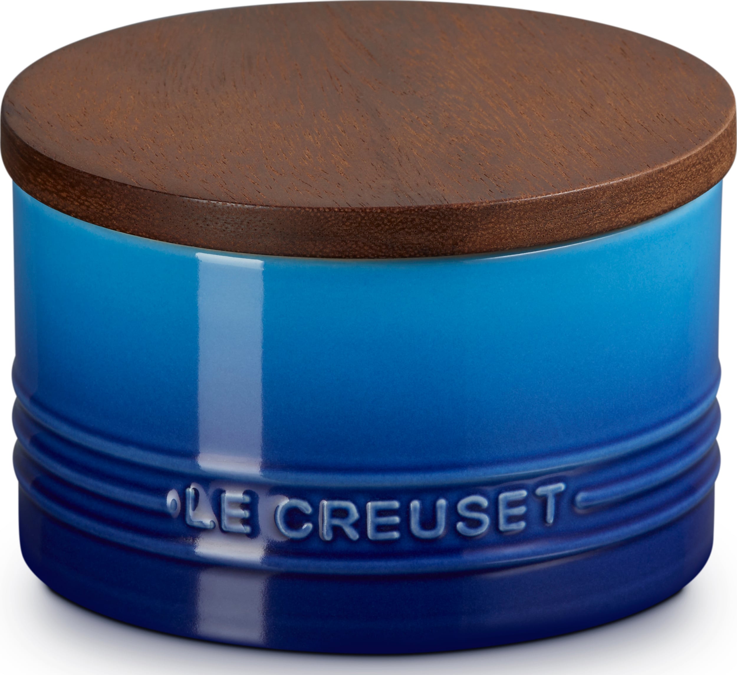 Pojemnik kuchenny z drewnianą pokrywką Le Creuset 470 ml głęboki błękit