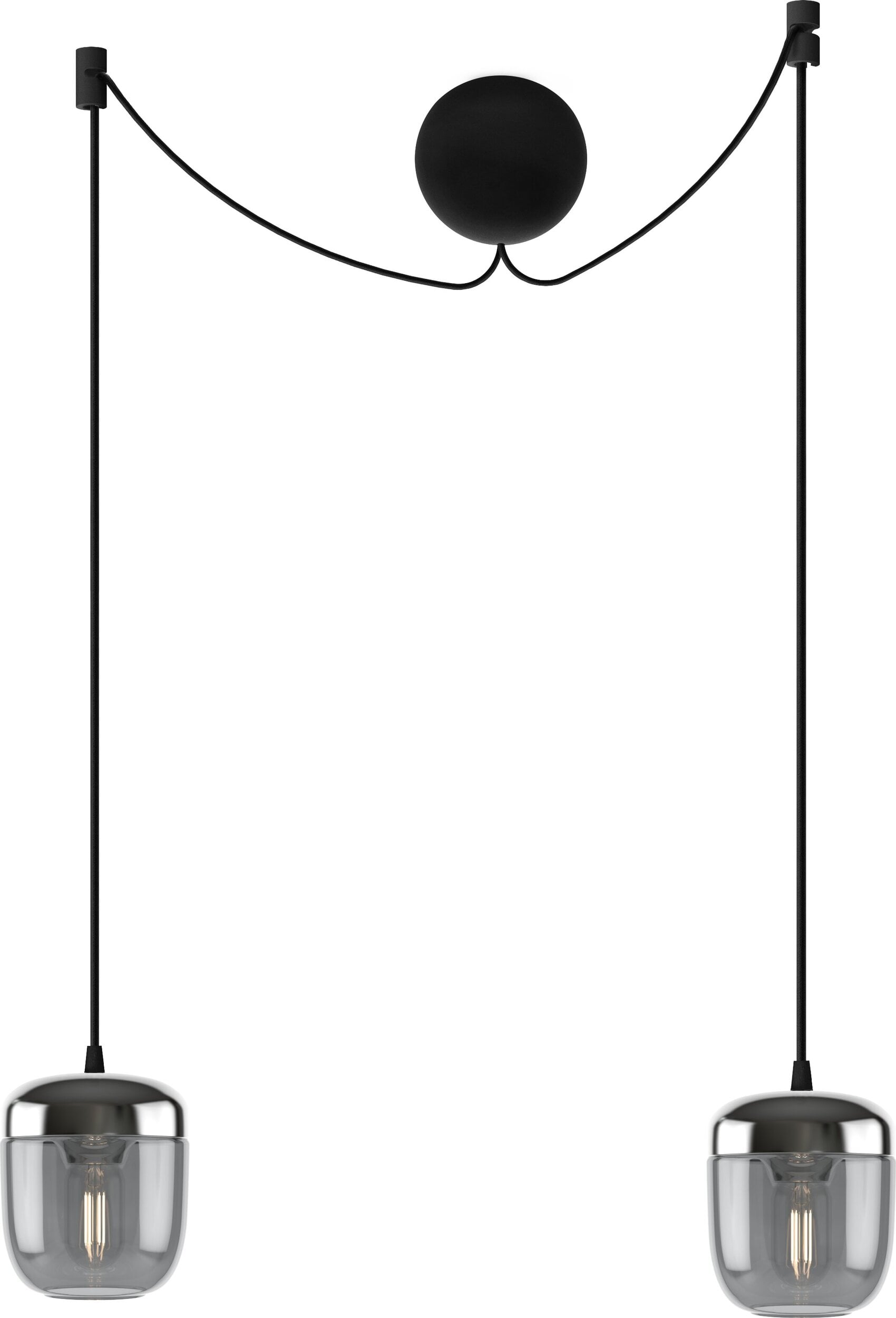 Lampa wisząca Acorn przydymiona stal podwójna