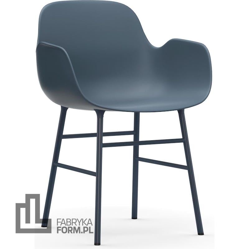 Fotel Form stalowe nogi niebieski