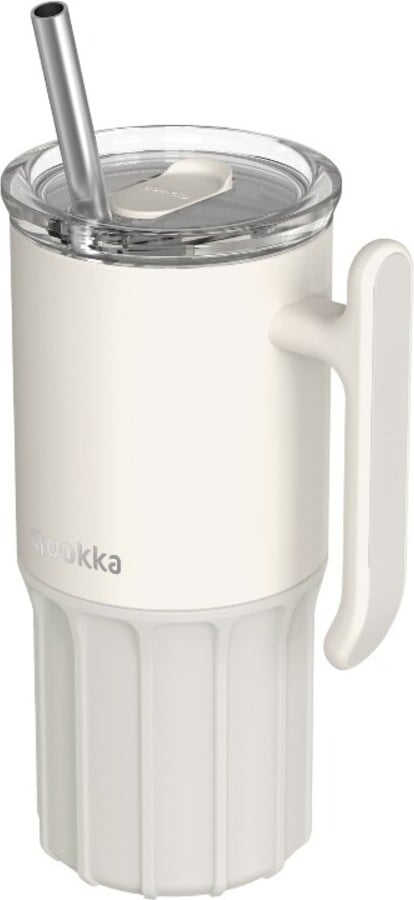 Kubek termiczny ze słomką Quokka Umi 720 ml jasnoszary