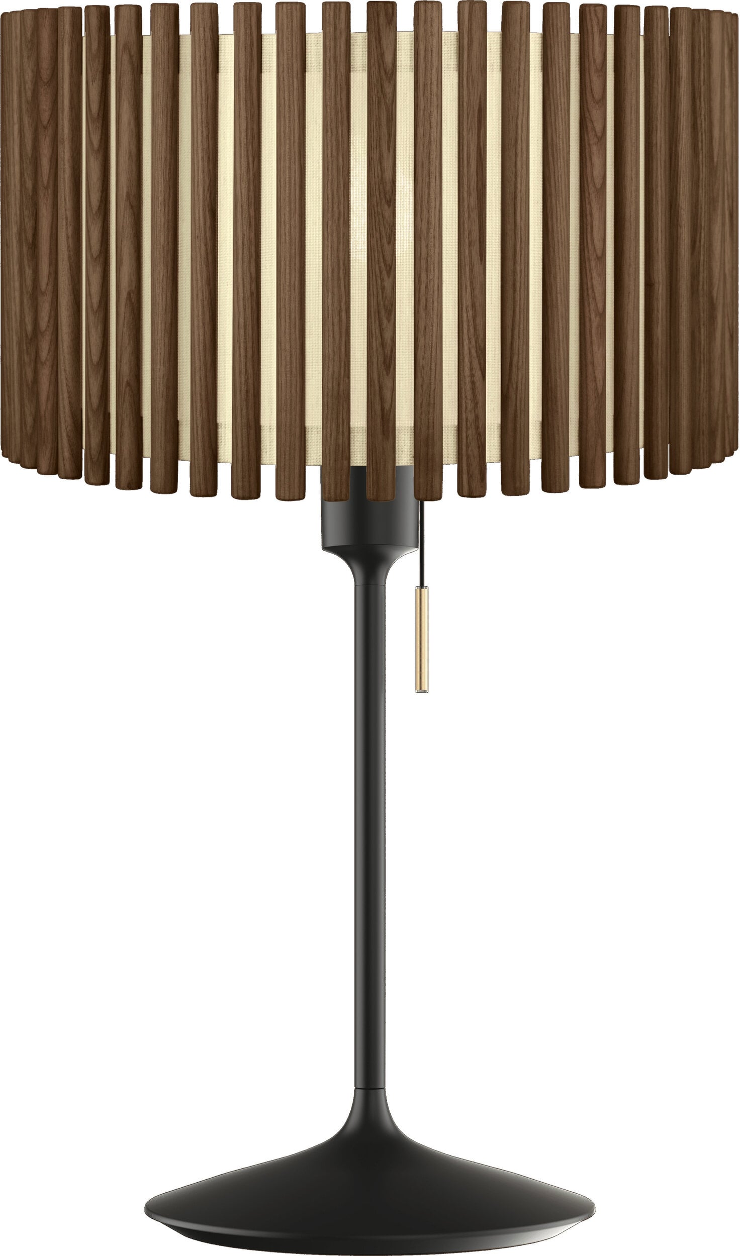Lampa stołowa Komorebi okrągła 44 7 cm ciemny dąb z czarną podstawą