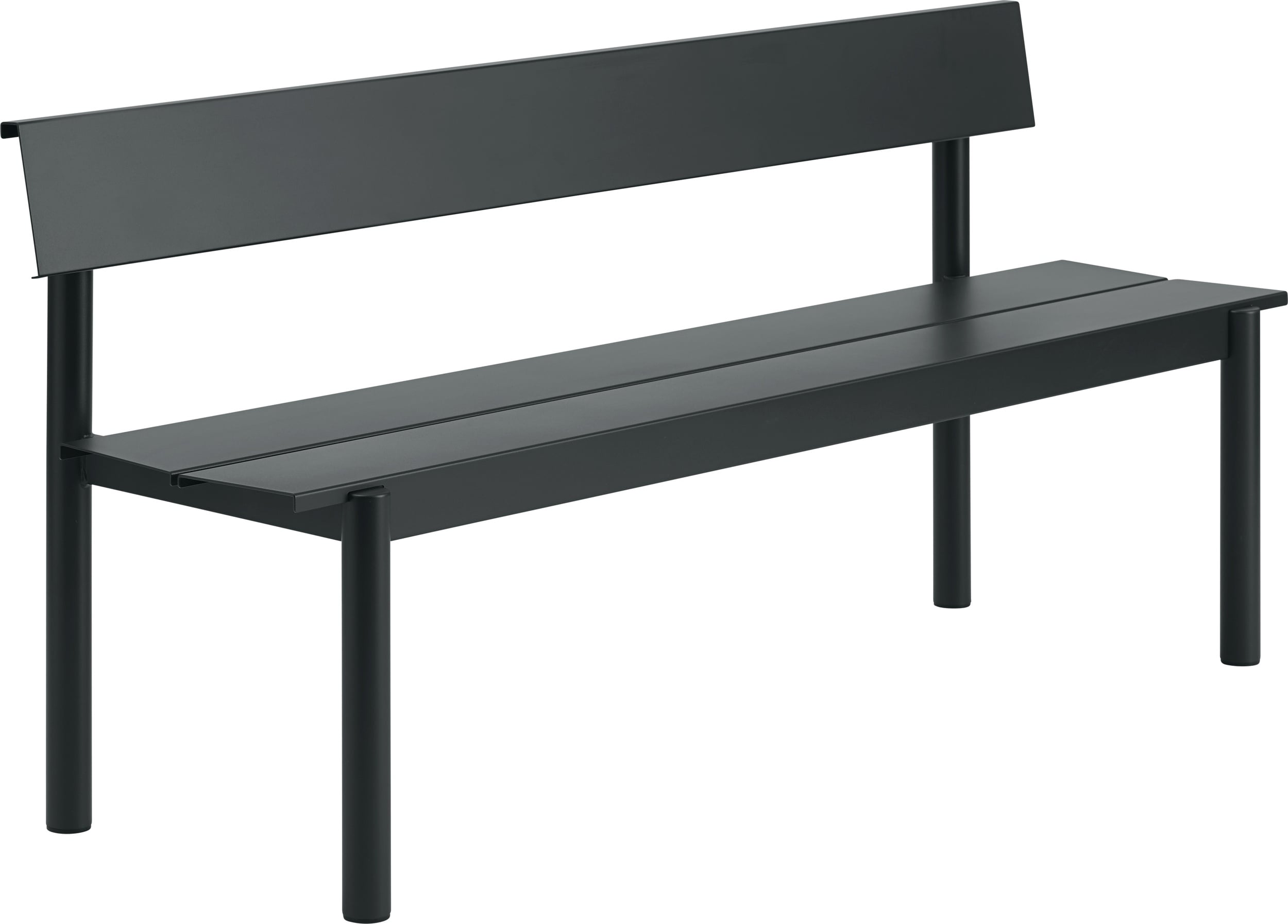 Ławka ogrodowa z oparciem Linear Steel 170 cm czarna