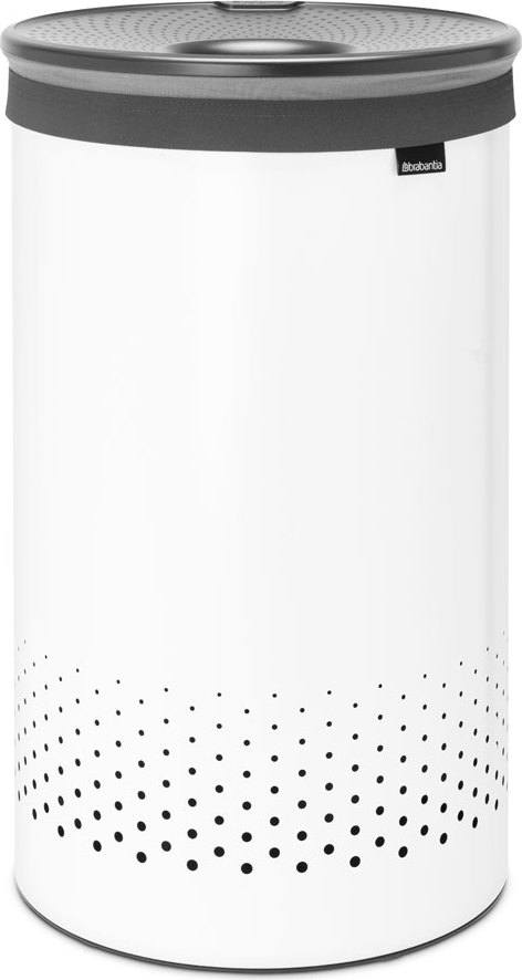 Kosz na pranie 60 l Brabantia biały z czarną pokrywką
