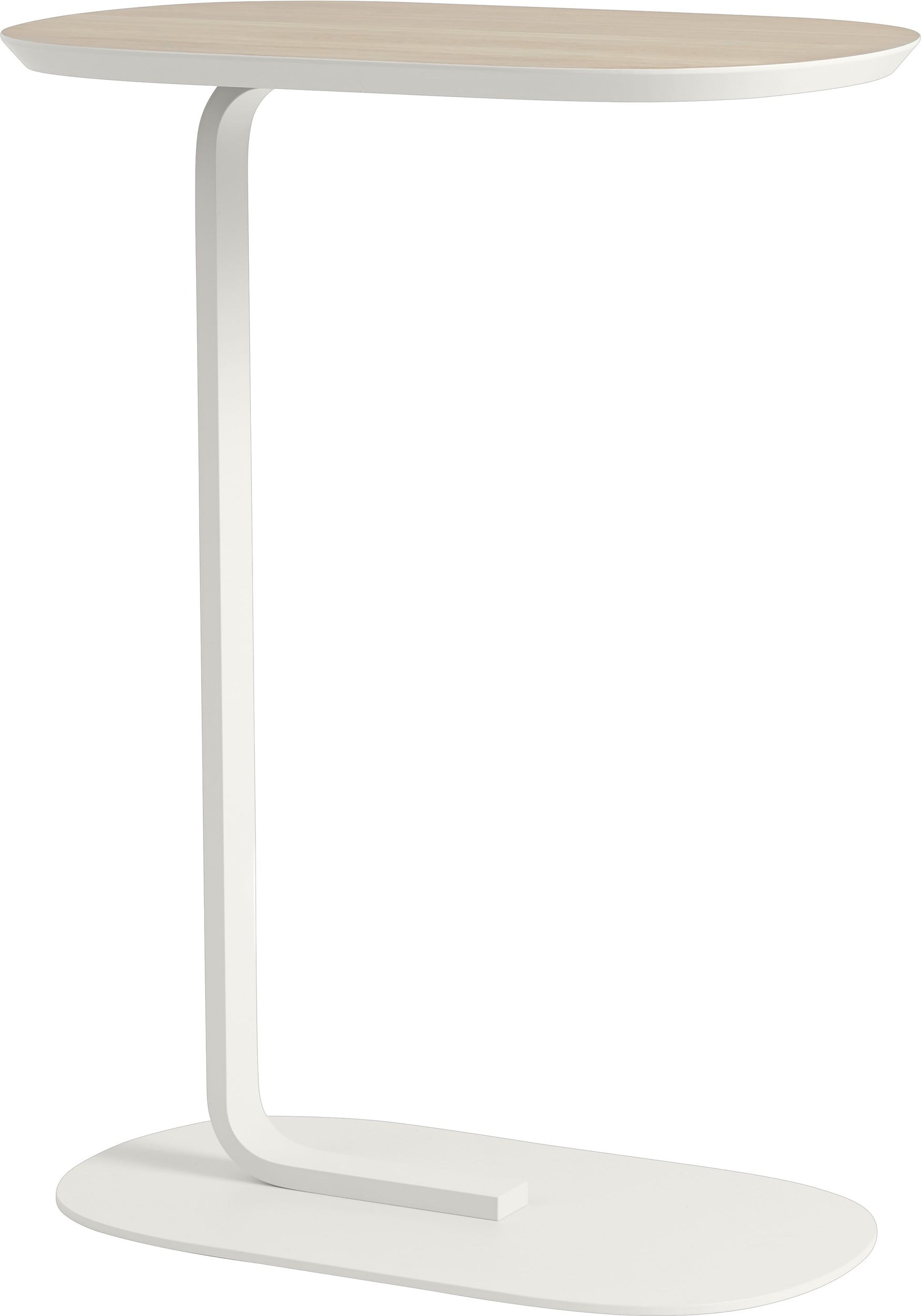 Stolik boczny Relate 73 5 cm jasny dąb laminowany na białej nodze