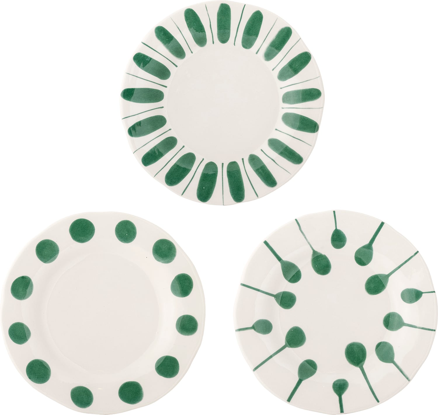 Talerze śniadaniowe Linora 22 cm zielone 3 szt.