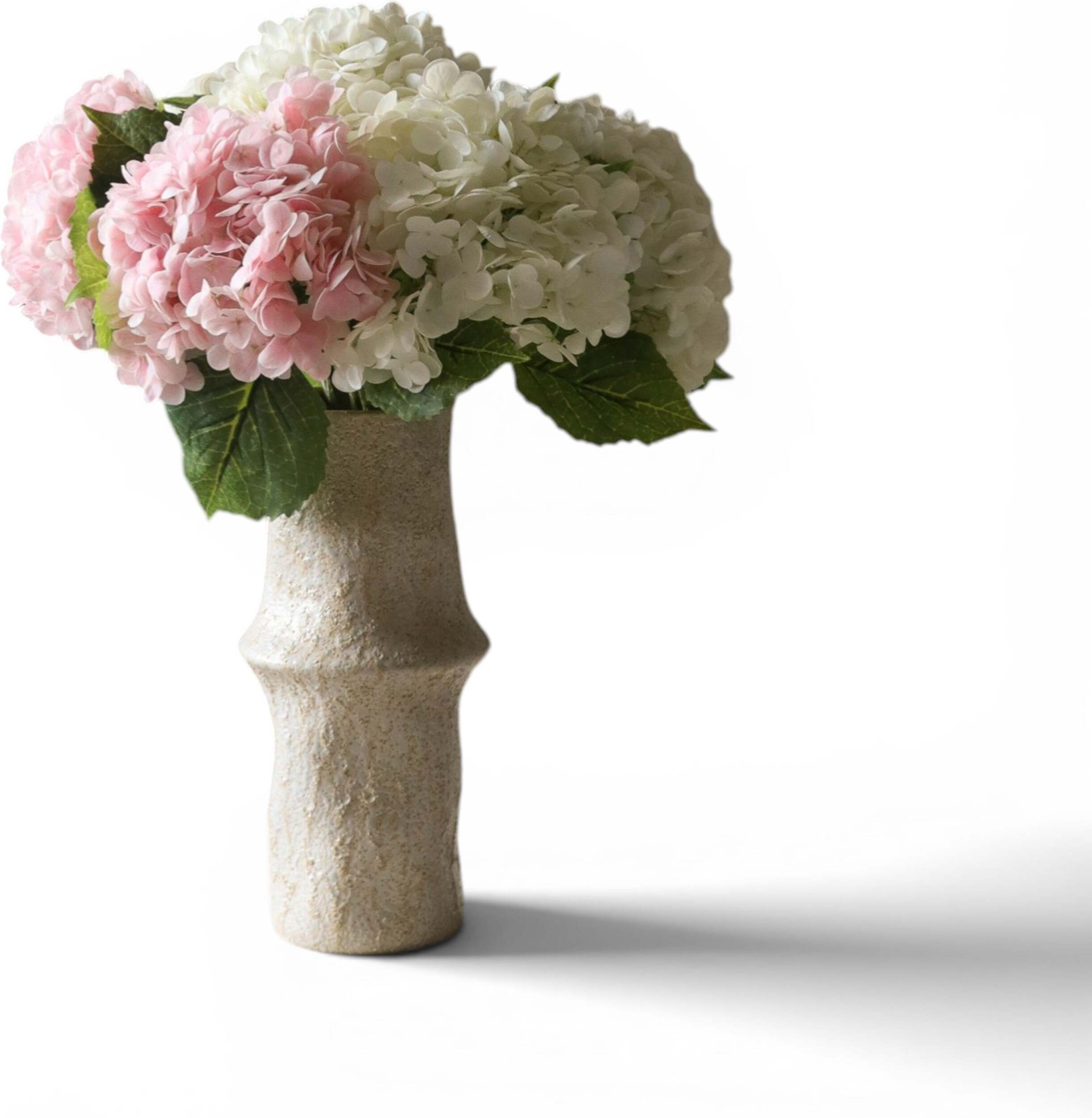 Kwiaty sztuczne bukiet Hydrangea biało-różowe