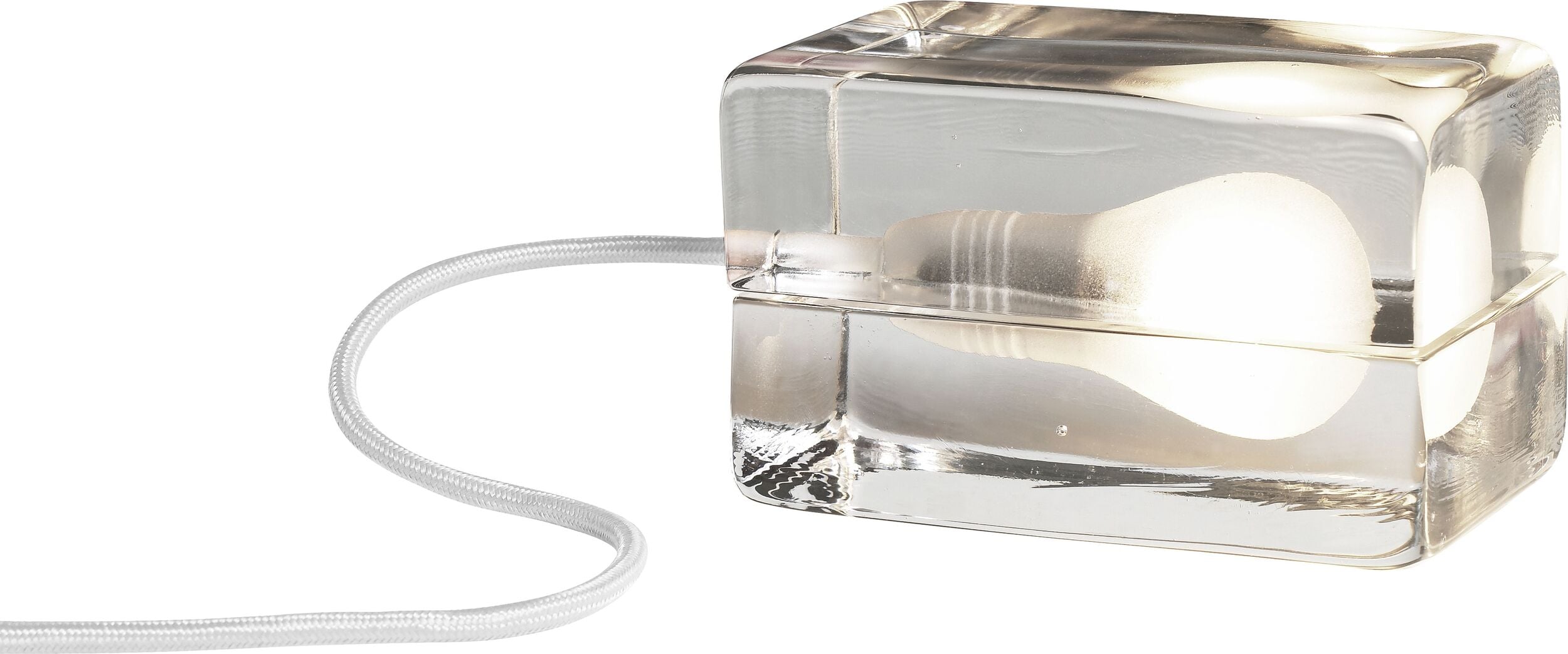 Lampa stołowa Block biały kabel