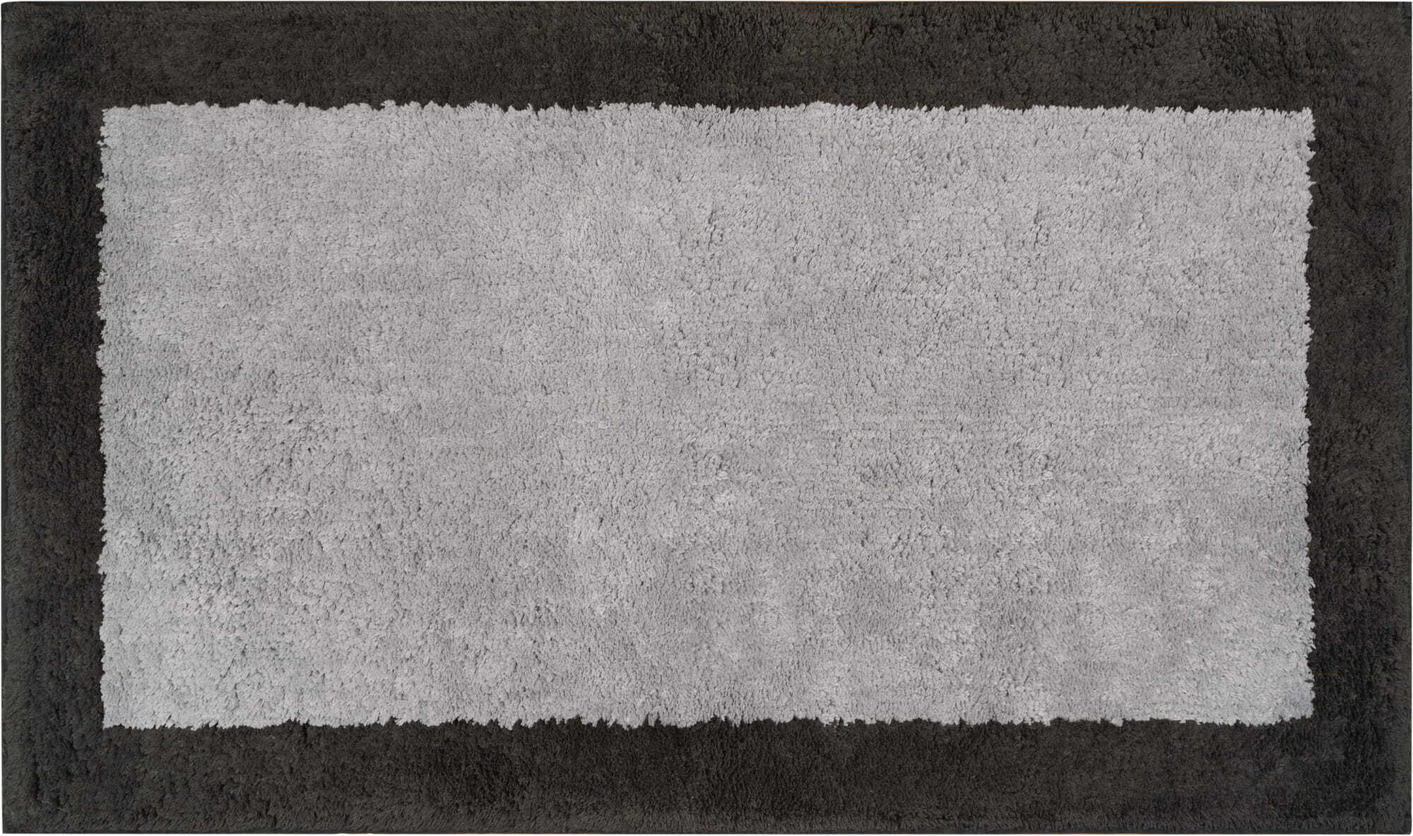 Dwustronny dywanik łazienkowy Frame 70 x 120 cm metaliczno-antracytowy