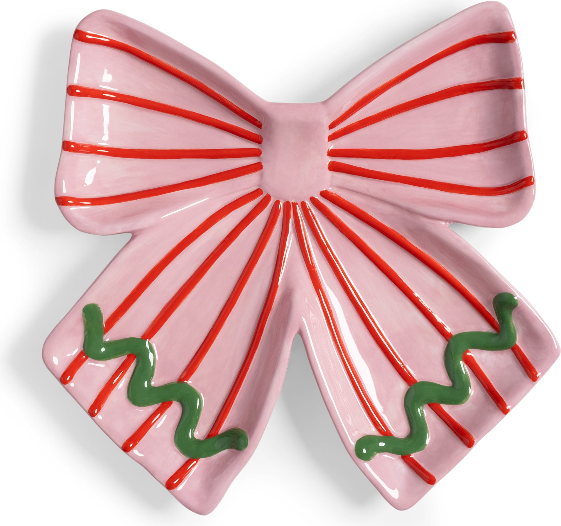 Talerz na przekąski Ribbon 22 cm różowy