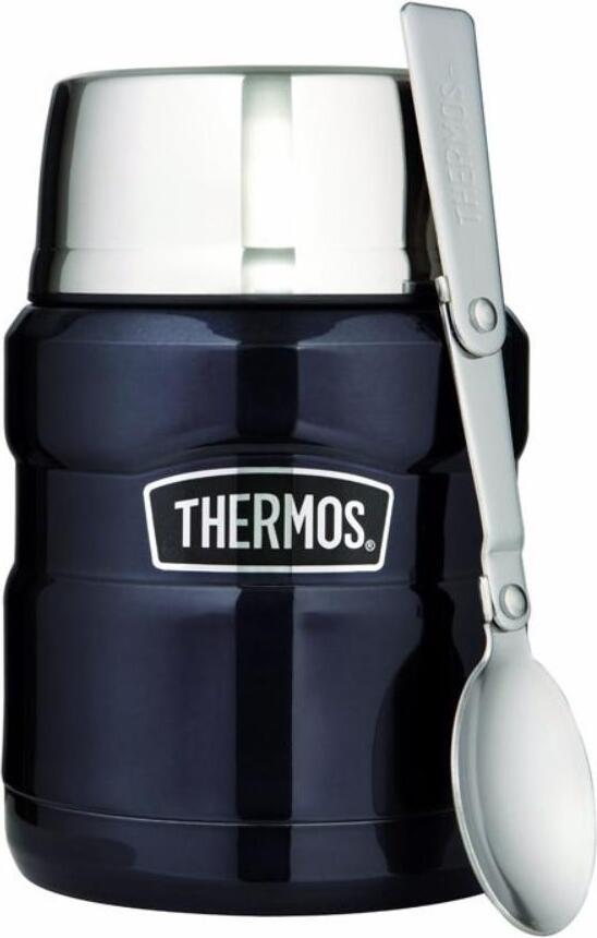Termos obiadowy ze składaną łyżką Style 470 ml ciemnoniebieski 2 el.