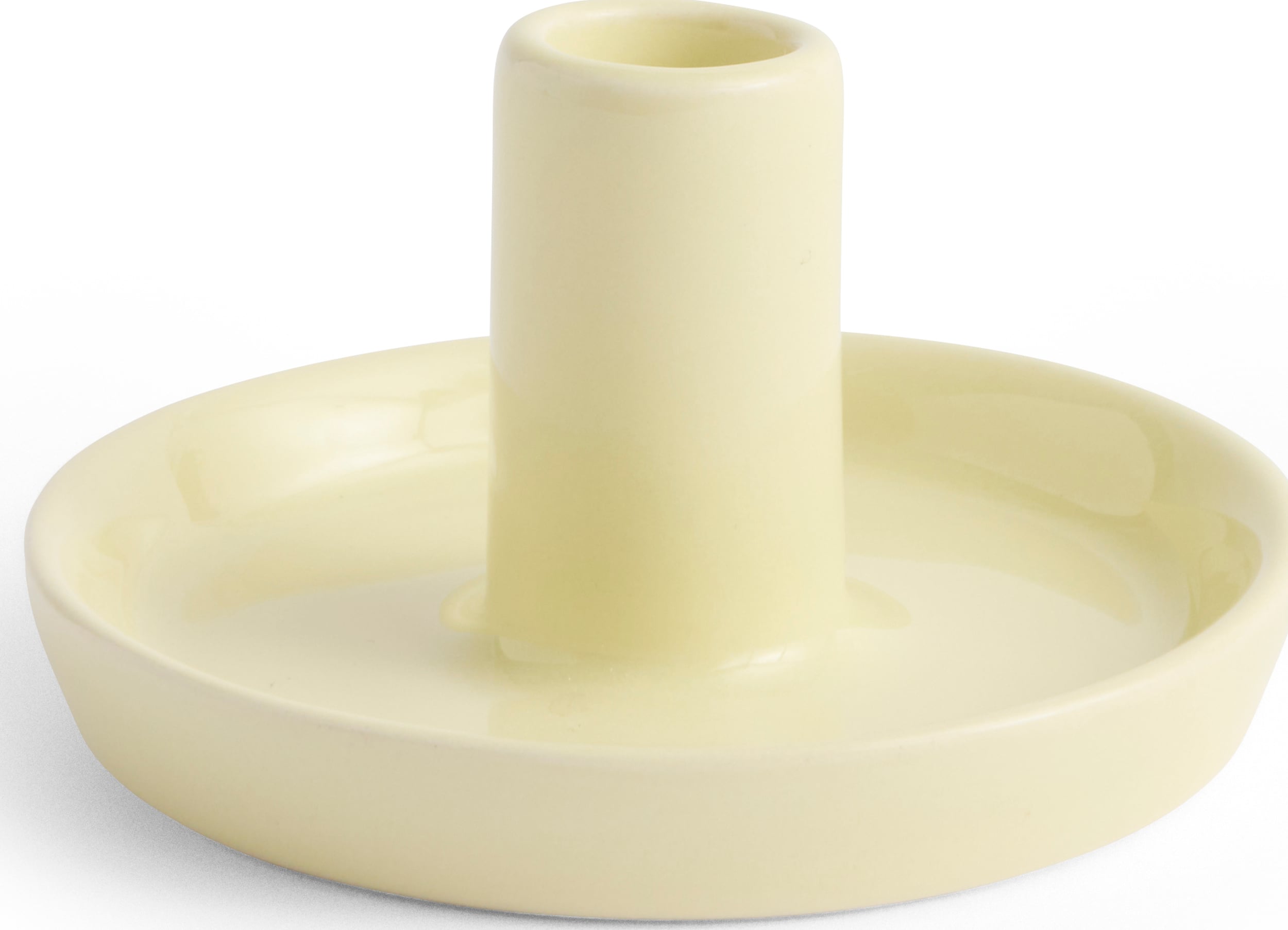 Świecznik na klasyczną świecę Disc 7 cm limonkowy