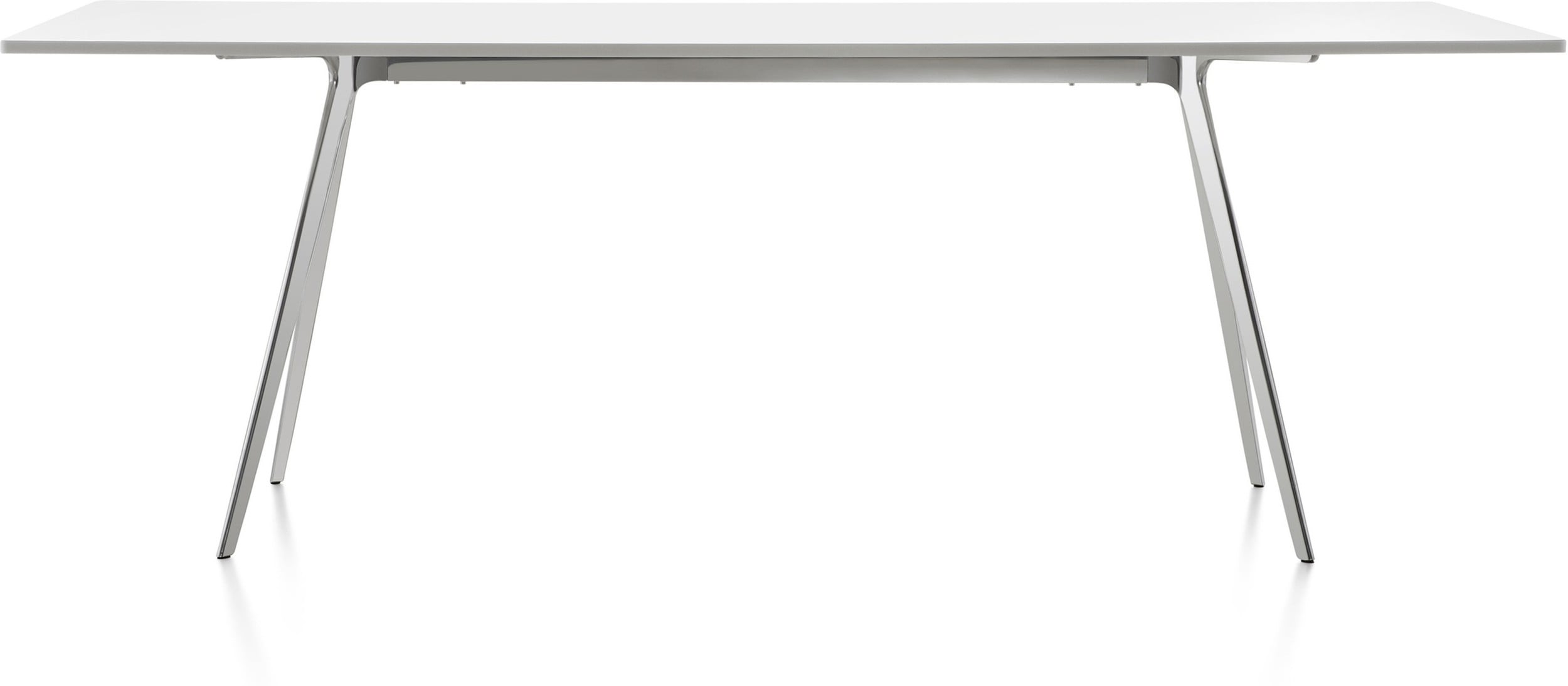 Stół Baguette 160 cm blat MDF biały rama polerowana