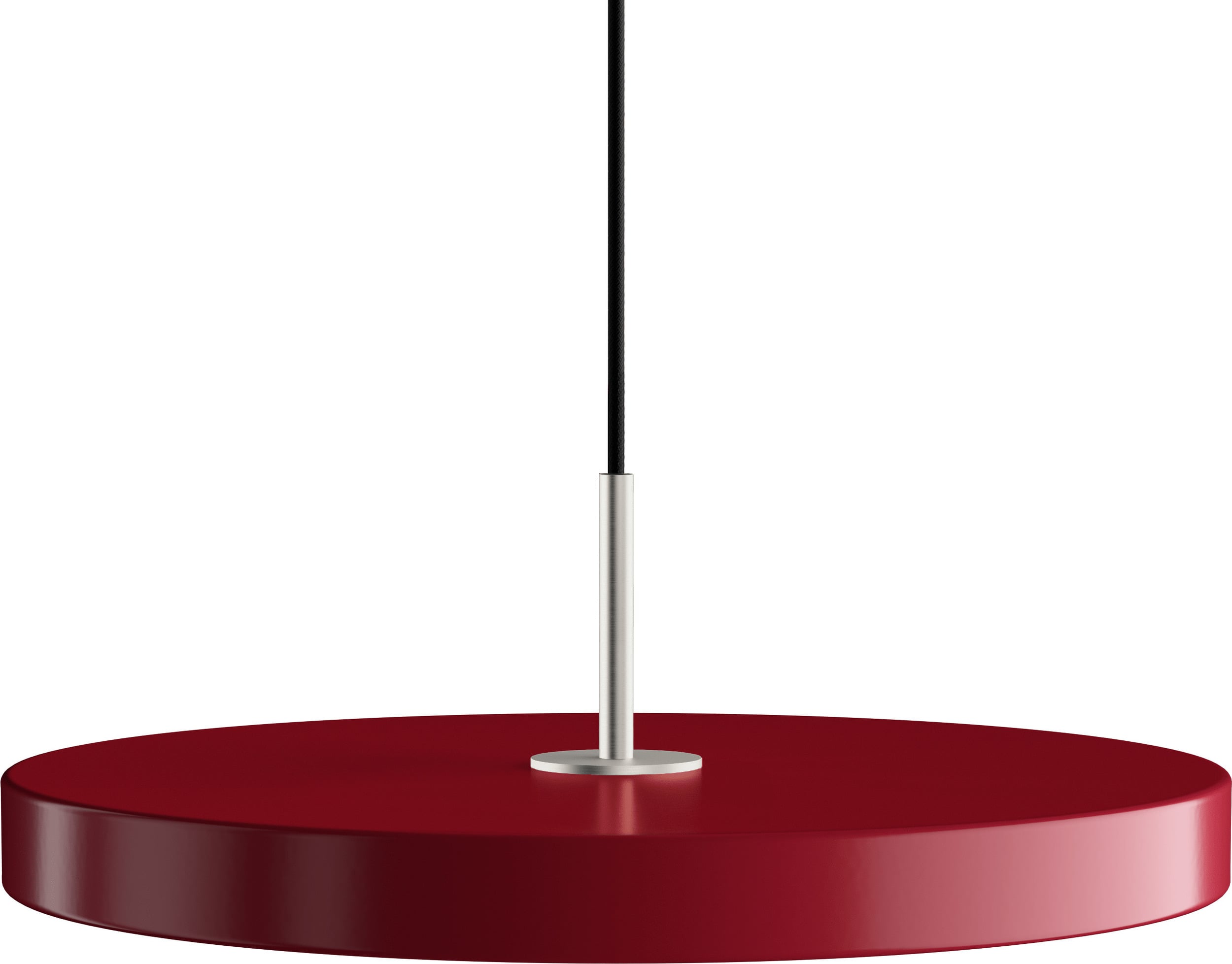 Lampa wisząca Asteria Plus 43 cm rubinowa czerwień ze srebrnym mocowaniem
