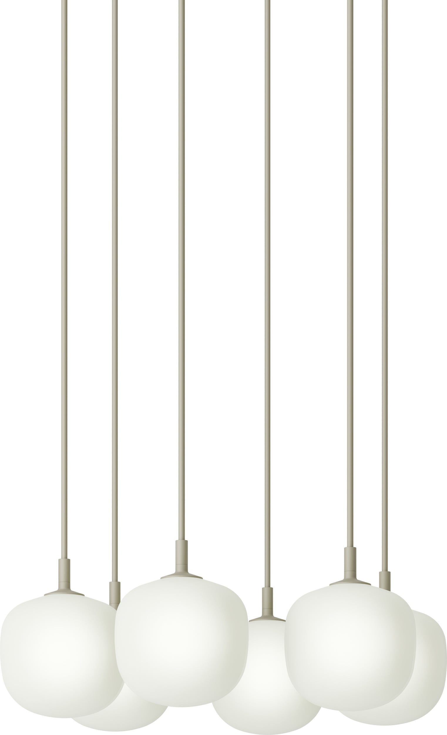 Lampa wisząca Rime 6-punktowa 12 cm szara