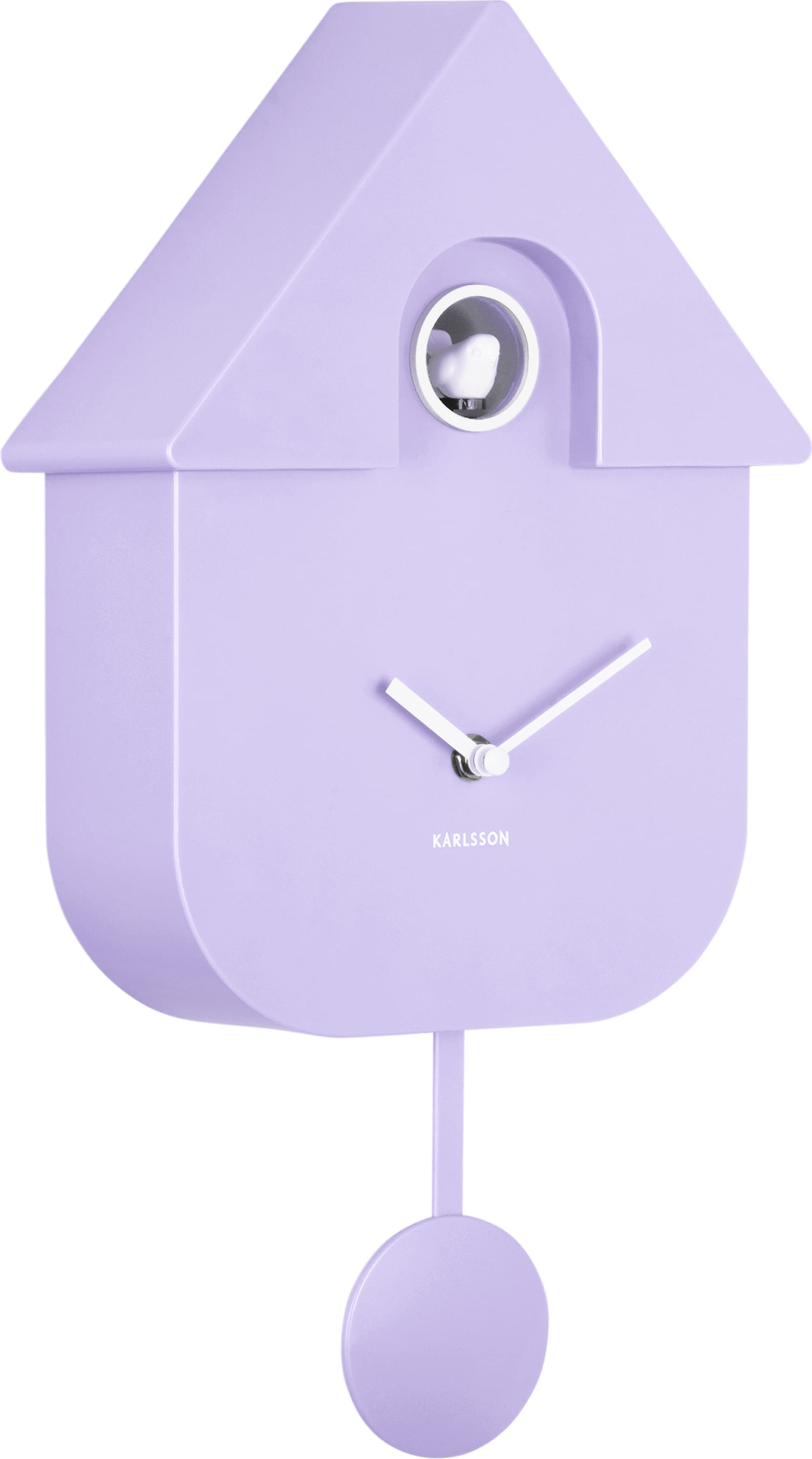 Zegar ścienny z kukułką Modern Cuckoo jasnofioletowy