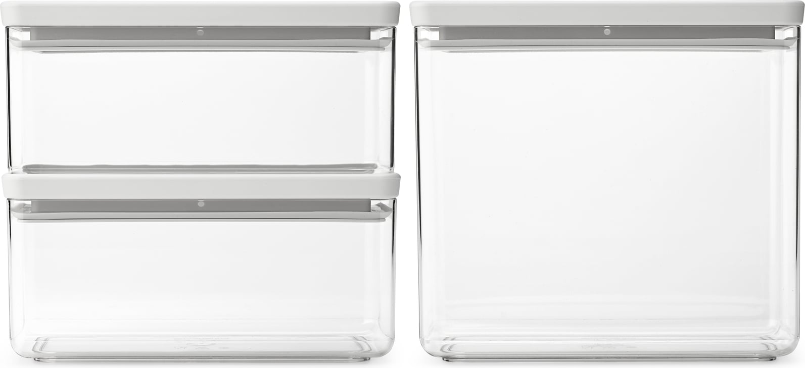 Pojemniki kuchenne Tasty+ 1 5 l + 3 5 l jasnoszare 3 szt.