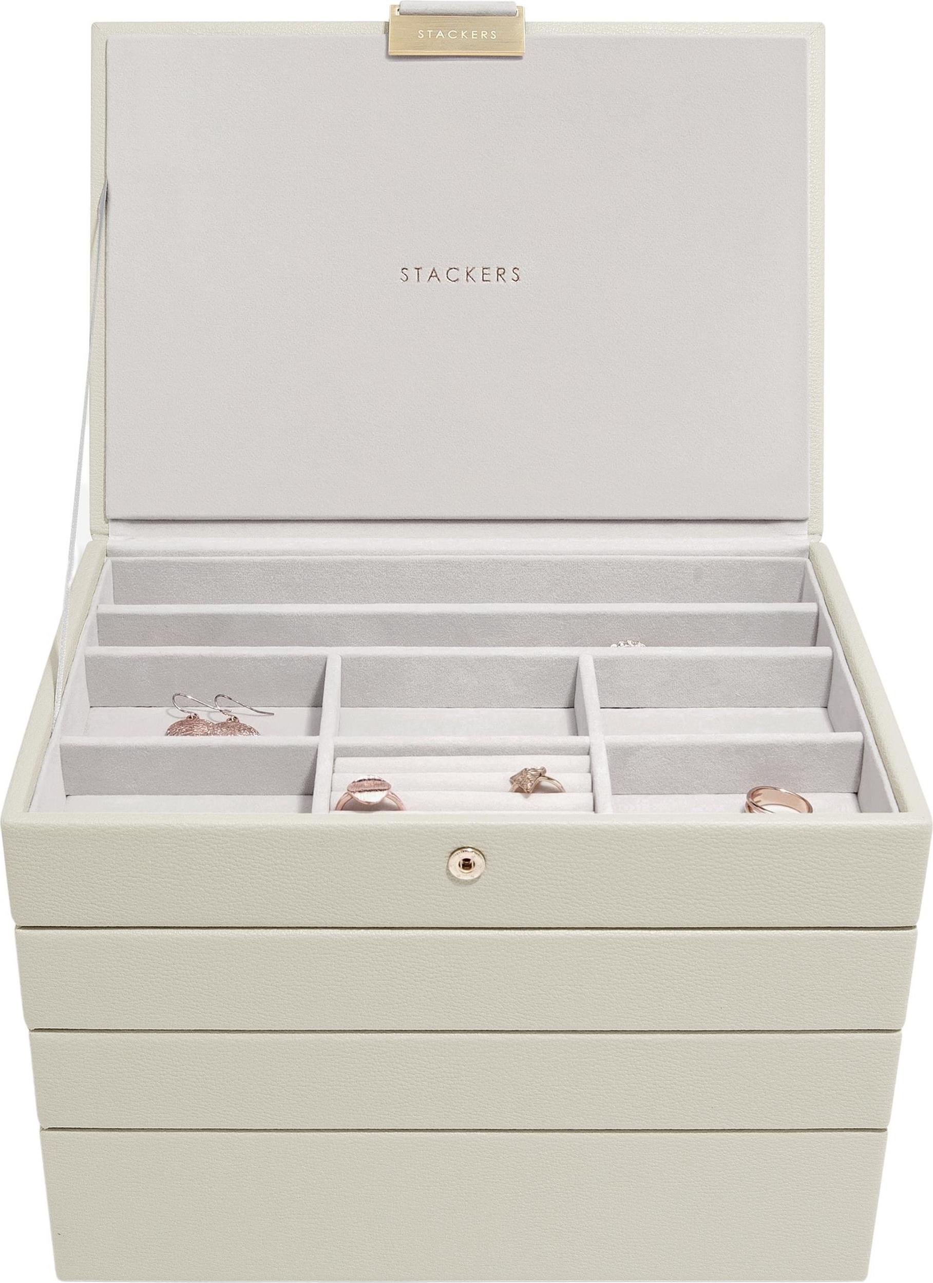 Szkatułka na biżuterię Stackers poczwórna classic jasnobeżowa