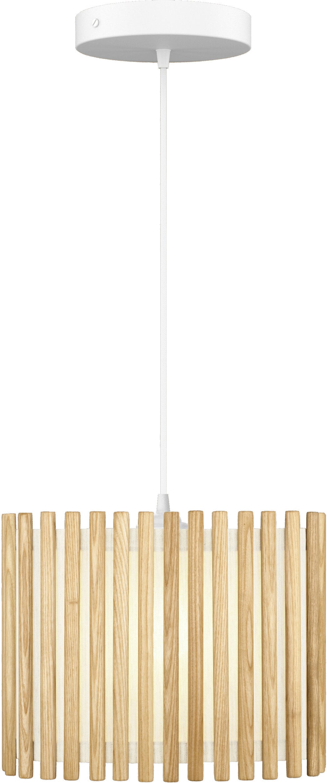 Lampa wisząca Komorebi kwadratowa 27 5 cm naturalny dąb z białą rozetą