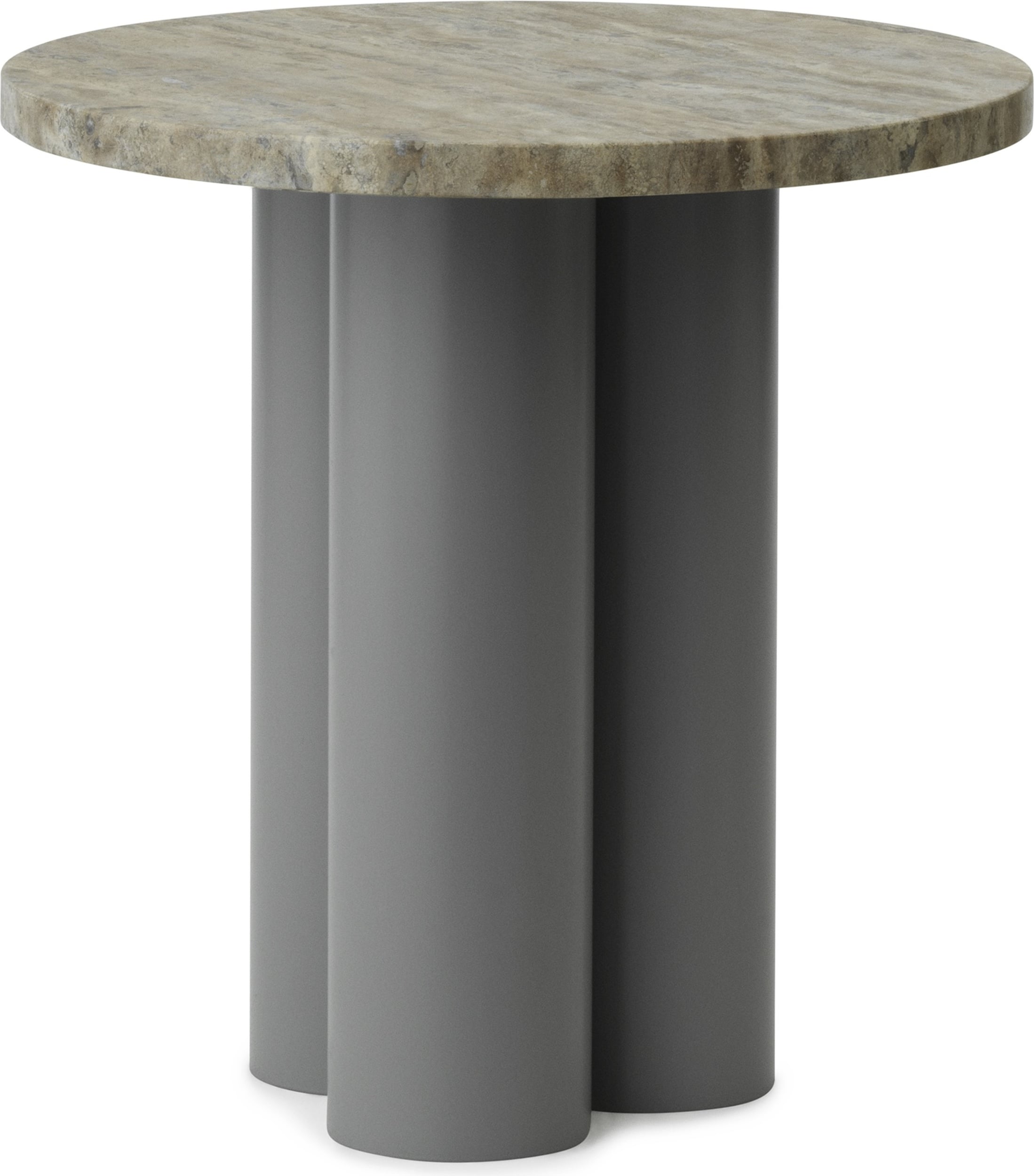 Stolik Dit Travertine Silver na szarych nogach