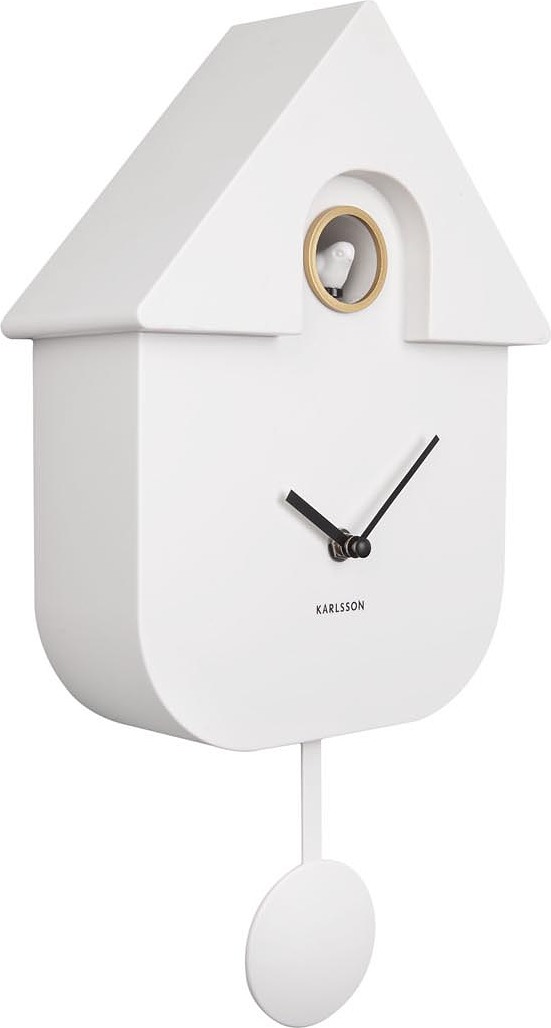 Zegar ścienny z kukułką Modern Cuckoo biały