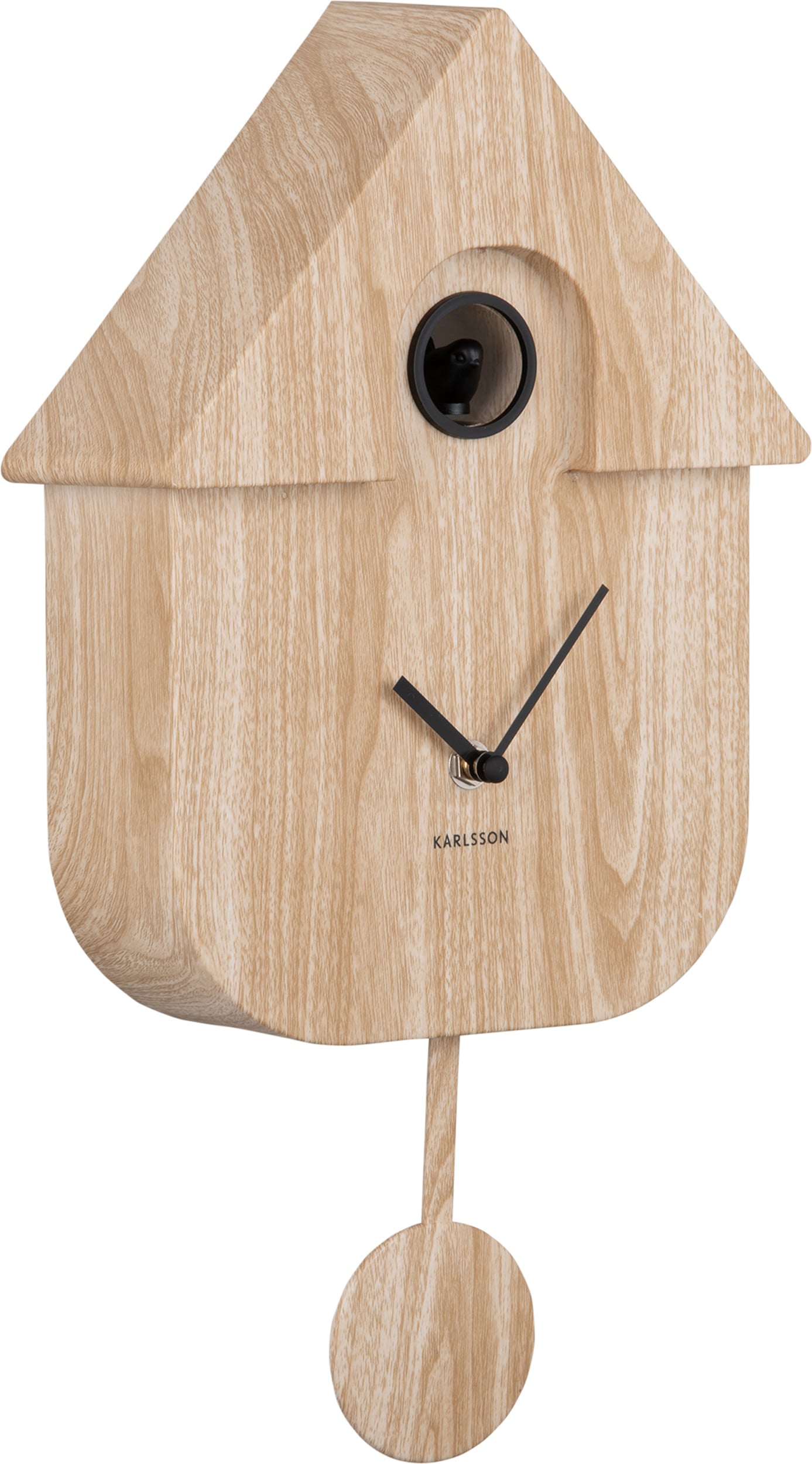 Zegar ścienny z kukułką Modern Cuckoo jasne drewno