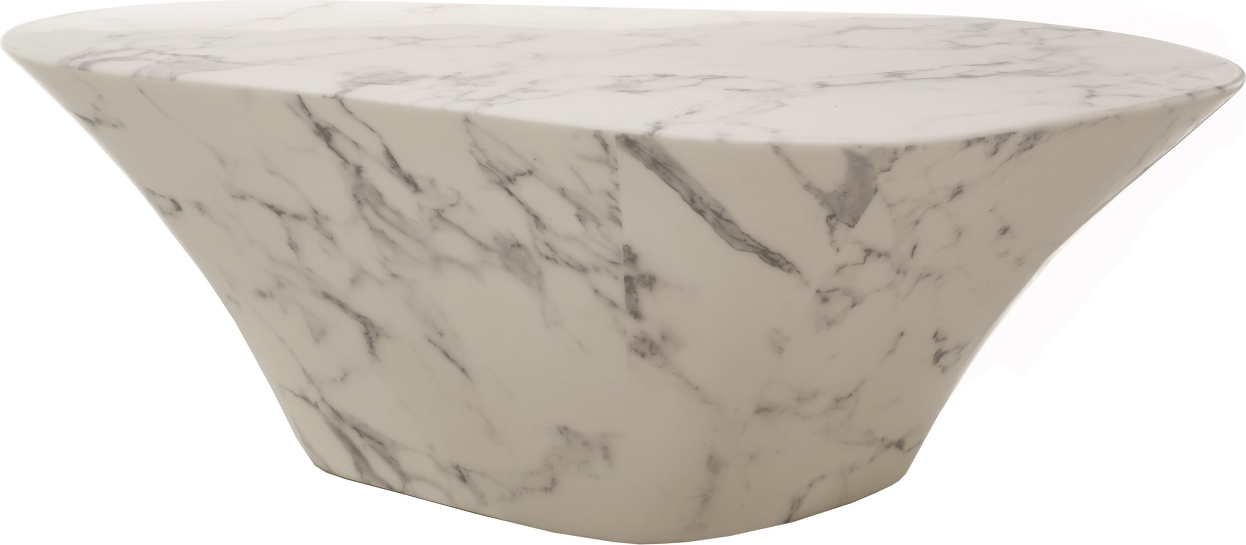 Stolik kawowy Oval Marble 30 x 51 cm biały